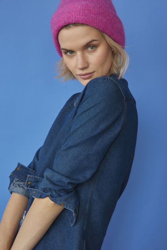 czapka damska beanie w kolorze różowym